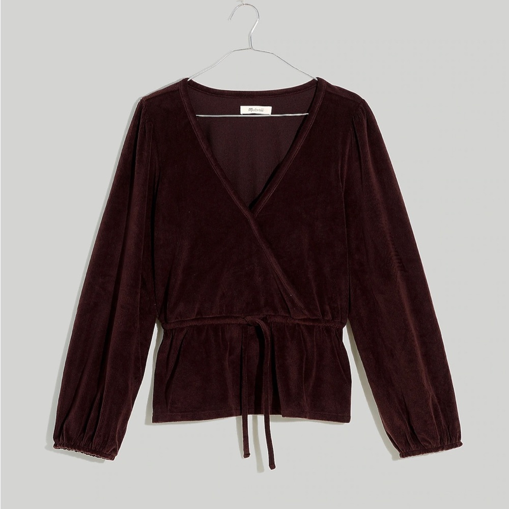 Madewell Corduroy Tie-Front Faux-Wrap Top- never worn, perfect condition